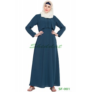 A line Cape abaya- Blue